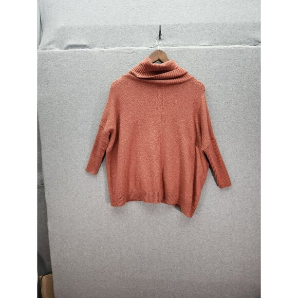 Loft Petites Womens XXS/P Ribbed Cowl Neck Pullover Sweater Rust Orange - Picture 4 of 5